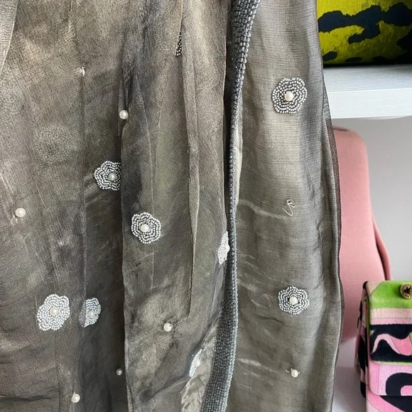 Salvatore Ferragamo Silk Beaded Mini Skirt 🌼
